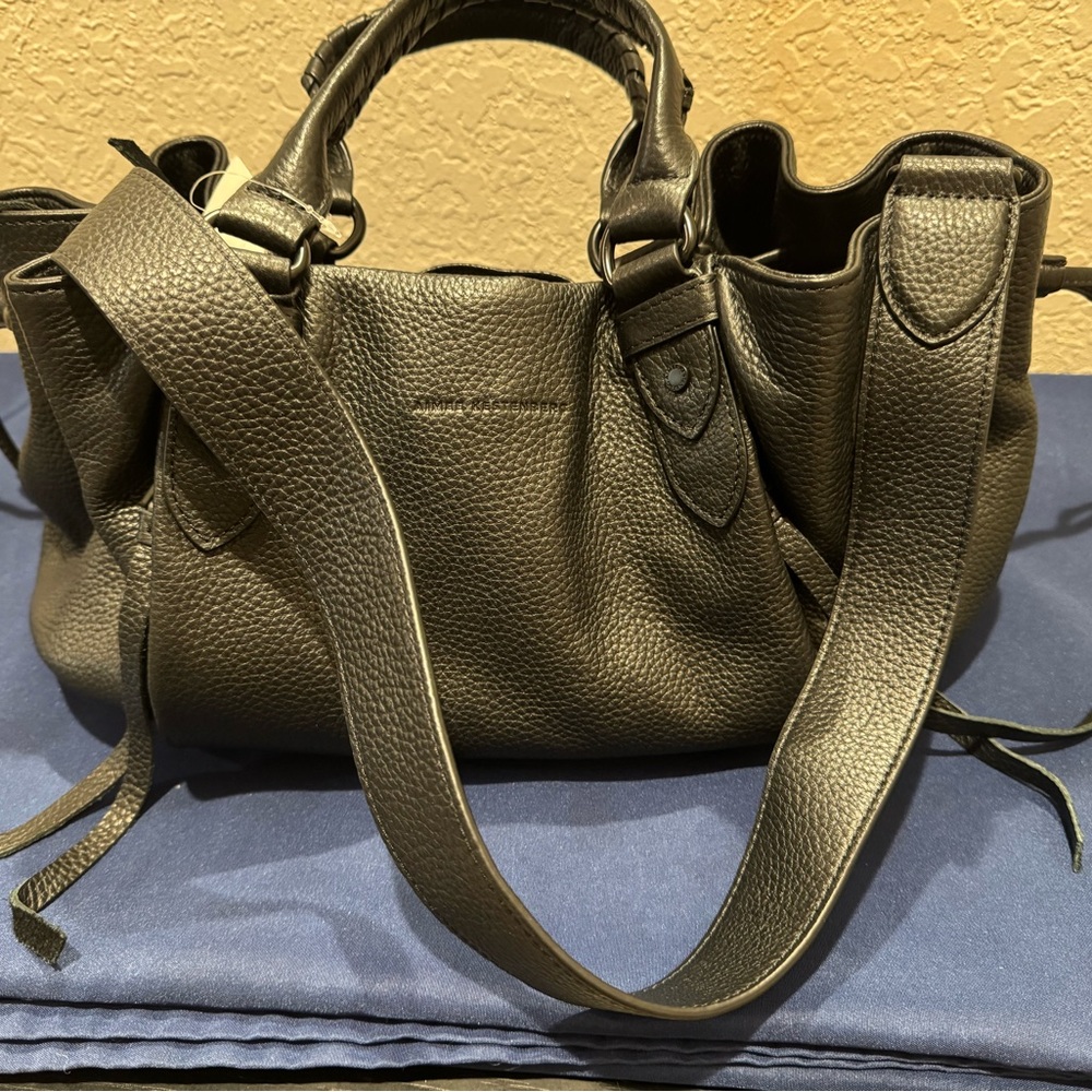 AIMEE Essence Leather Satchel- Black - Picture 2 of 4